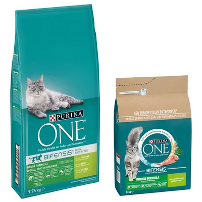 9,75 кг  PURINA ONE сухой корм для кошек + 2,8 кг в подарок!