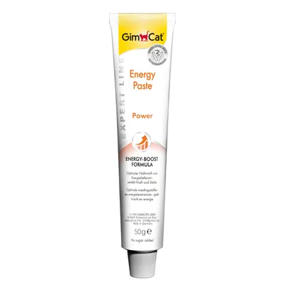 GimCat Energy Paste Power, Expert Line, Energy-Boost Formula, optimoitu ravinto- ja energianlähde, antaa voimaa ja kestävyyttä, valmistettu Saksassa, 50g, ilman lisättyä sokeria.