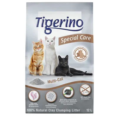 Tigerino Performance Multi-Cat Litter – Baby Powder Scent - 12 litre