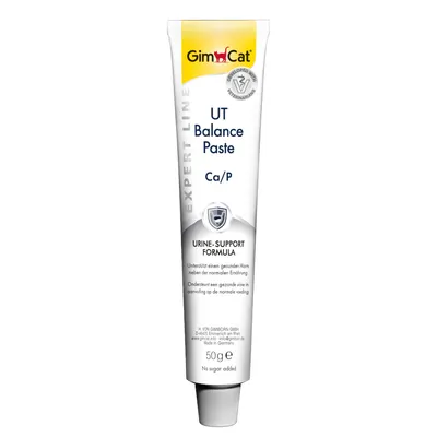 GimCat UT Balance Paste, Expert Line, Ca/P, formulă pentru susținerea sănătății urinare, alături de alimentație normală, 50g, fabricat în Germania, fără adaos de zahăr.