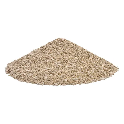 Pile of beige granules, possibly cat litter or bedding for pets.