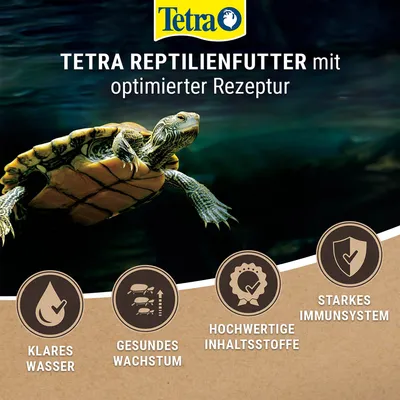 Tetra Reptilienfutter mit optimierter Rezeptur. Vorteile: klares Wasser, gesundes Wachstum, hochwertige Inhaltsstoffe, starkes Immunsystem.