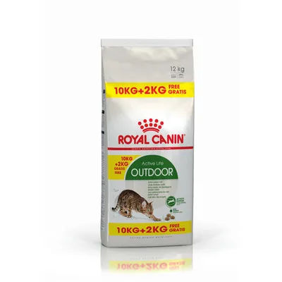 Royal Canin Active Life Outdoor macskaeledel, 12 kg csomag, 10 kg + 2 kg ingyen. Aktív kijárós macskáknak.