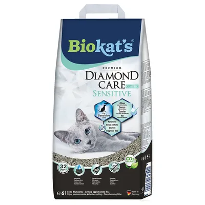 Biokat's Diamond Care Sensitive Classic pesek za mačke - Varčno pakiranje: 2 x 6 l Biokat's Diamond Care Sensitive Classic pesek za mačke - Varčno pakiranje: 2 x 6 l