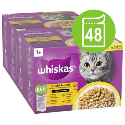 Ekonomipack: Whiskas 1+ Adult portionspåse 48 x 85 g