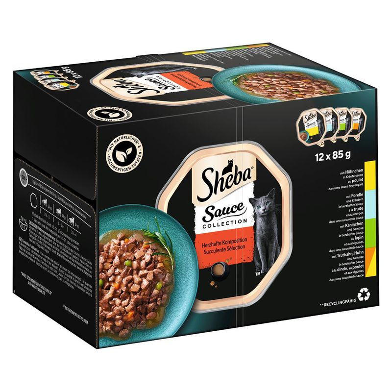 Mégapack Les Barquettes de Sheba 144 x 85 g pour chat