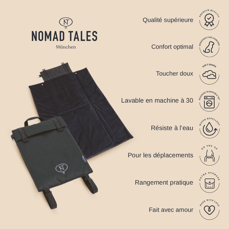 Nomad Tales Tapis de voyage Ebony pour chien