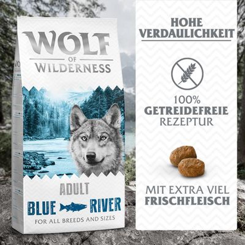 Wolf of Wilderness Adult "Blue River" Zalm - Graanvrij