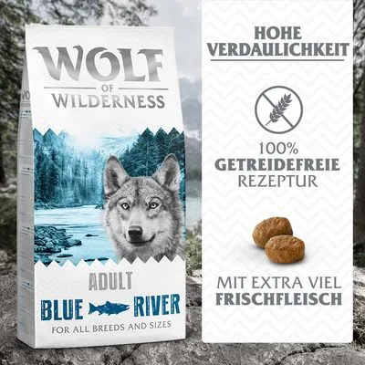 Wolf of Wilderness Adult "Blue River" Zalm - Graanvrij