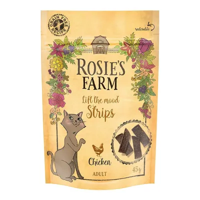 Rosie's Farm Lift the Mood Strips, grain free recipe, chicken, adult, resealable packaging, 45g.
