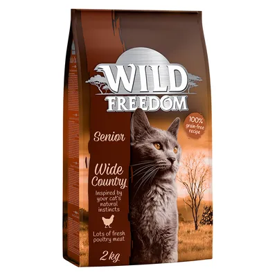 Wild Freedom Senior Wide Country, 2 kg. 100% kornfri opskrift med frisk fjerkrækød, inspireret af din kats naturlige instinkter.