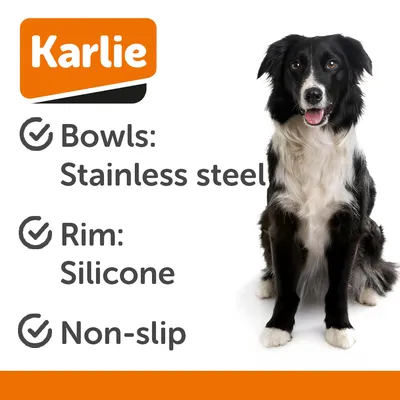 Karlie Stainless Steel Silicone Dex Diner Set Dog Bowl