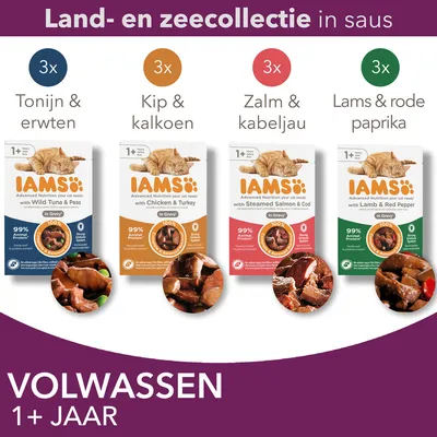 IAMS Delights Collectie in Saus Kattenvoer 12 x 85 g