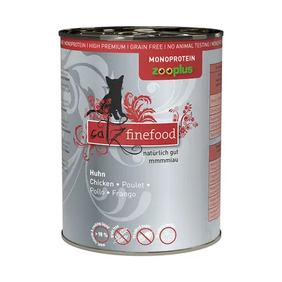 Catz Finefood mokré krmivo pro kočky, monoprotein, kuře, bez obilovin, bez testování na zvířatech, bez přidaného cukru, 98 % masa. Exkluzivně na Zooplus.