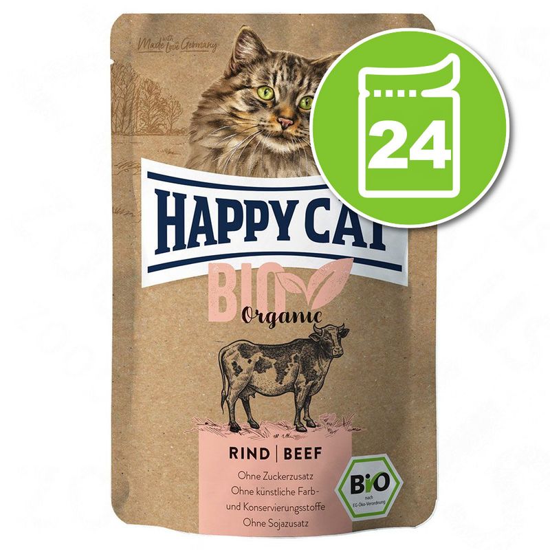 Lot Happy Cat Bio 24 x 85 g pour chat