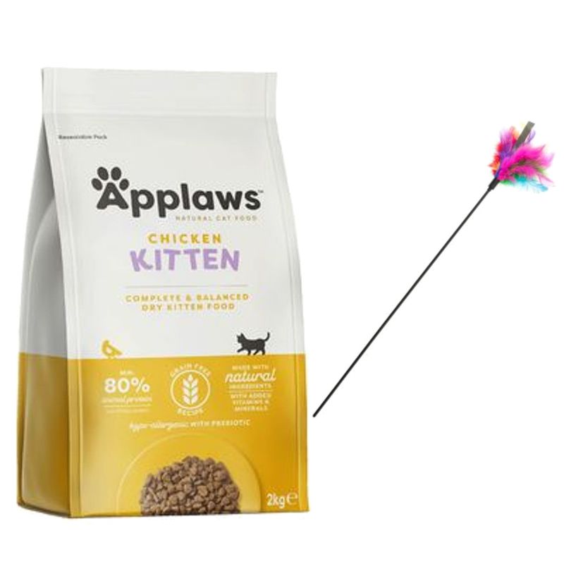 1,8/2 kg Applaws + Wędka dla kota z kolorowymi piórkami gratis!