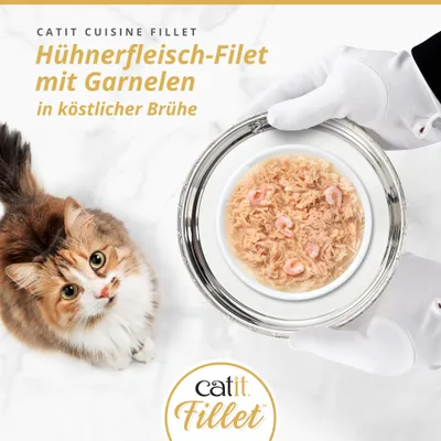 Catit Cuisine Fillet Huhn - 12 x 75 g Huhn Fillet mit Shrimp Catit Cuisine Fillet Huhn - 12 x 75 g Huhn Fillet mit Shrimp