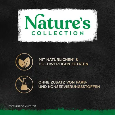 Nature's Collection. MIT NATÜRLICHEN* & HOCHWERTIGEN ZUTATEN. OHNE ZUSATZ VON FARB- UND KONSERVIERUNGSSTOFFEN. *natürliche Zutaten (текст на немецком языке)