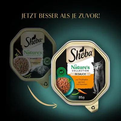 Sheba Nature's Collection in Sauce, mit Truthahn garniert mit Karotten, 85g. Jetzt besser als je zuvor!