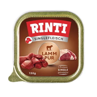 RINTI Singlefleisch Lamb Pure, 150g, grain-free, 1 protein.