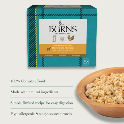 Burns Wet Food for Dogs 16 x 395g - Free-Range Chicken with Carrots & Brown Rice Burns Wet Food for Dogs 16 x 395g - Free-Range Chicken with Carrots & Brown Rice