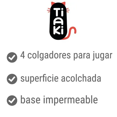 Tiaki. 4 colgadores para jugar, superficie acolchada, base impermeable.