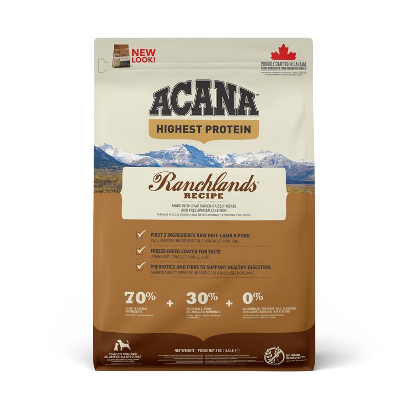 Acana Highest Protein met rund, lam, varken & forel