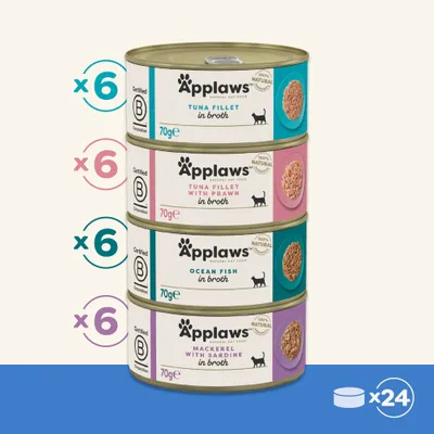 Sparpaket Applaws in Brühe 48 x 70 g - Fischauswahl (4 Varianten) Sparpaket Applaws in Brühe 48 x 70 g - Fischauswahl (4 Varianten)