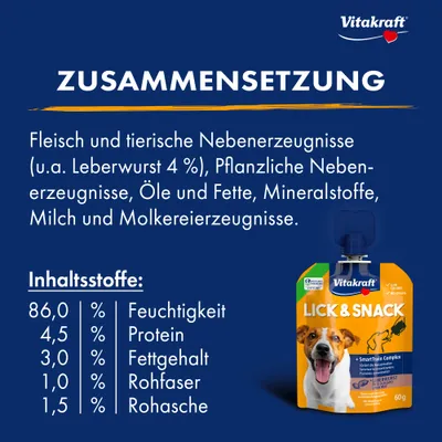 Vitakraft Lick & Snack SmartTrain Complex 60 g - Leberwurst Vitakraft Lick & Snack SmartTrain Complex 60 g - Leberwurst