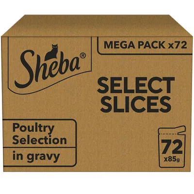 Sheba Pouches Select Slices Mega Pack 72 x 85g
