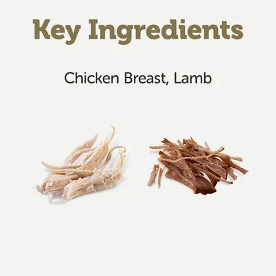 Main ingredients: chicken breast and lamb, shown with images of the ingredients.