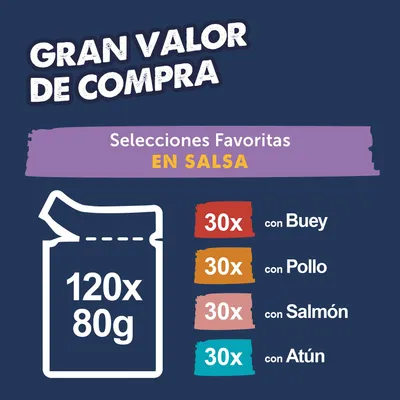 Felix Tasty Shreds 120 x 80 g - Jumbopack - Selección mixta en salsa Felix Tasty Shreds 120 x 80 g - Jumbopack - Selección mixta en salsa