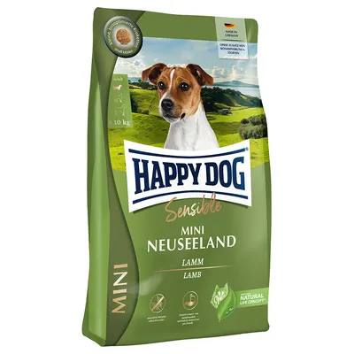 Happy Dog Sensible Mini Neuseeland Lamm, Made in Germany, ohne Zusatz von Konservierungsstoffen, für Hunde bis 10 kg, Natural Life Concept.