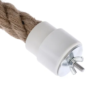 Replacement scratching post rope made of natural fibres with metal thread and white plastic holder.