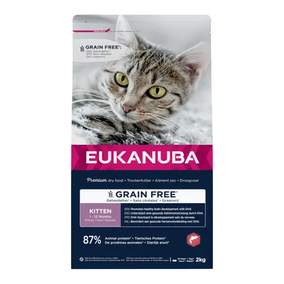 Eukanuba Premium Trockenfutter für Kätzchen, getreidefrei, mit DHA zur Unterstützung der Gehirnentwicklung, 87% tierisches Protein, geeignet für Kätzchen von 1-12 Monaten, Packungsgrösse 2kg.