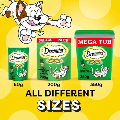 Dreamies Cat Treat Biscuits Mega Tub - Saver Pack: Catnip (2 x 350g) Dreamies Cat Treat Biscuits Mega Tub - Saver Pack: Catnip (2 x 350g)