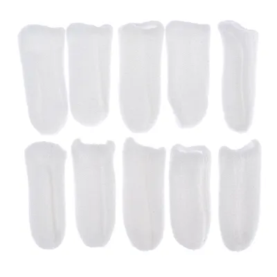 10 white replacement fabric covers, rectangular shape with rounded edges.