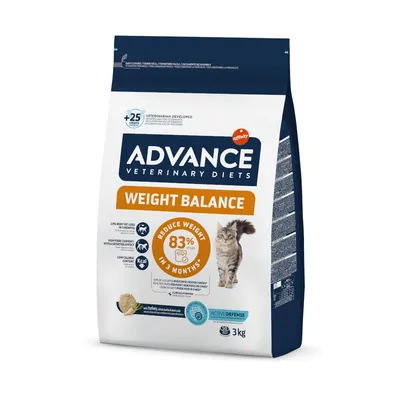 Advance Veterinary Diets Weight Balance Katzenfutter, reduziert Gewicht um 83% in 3 Monaten, mit Truthahn, 3kg Packung.