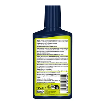 Tetra SafeStart, 250 ml per 300 l d'acqua. Contiene batteri vivi per l'avvio rapido di un acquario biologicamente attivo. Data di scadenza minima e numero di lotto sul fondo. Tetra SafeStart, 250 ml per 300 l d'acqua. Contiene batteri vivi per l'avvio rapido di un acquario biologicamente attivo. Data di scadenza minima e numero di lotto sul fondo.