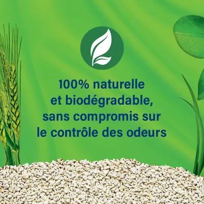 100% naturelle et biodégradable, sans compromis sur le contrôle des odeurs