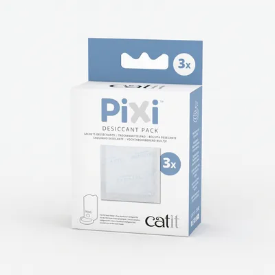 Catit Pixi Trockenmittelpads, Packung mit 3 Stück. Feuchtigkeitsabsorbierend für optimale Frischhaltung. Sichtbare Silica Gel Pads im Verpackungsfenster.