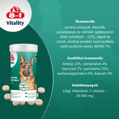 8in1 Vitality Glükozamin + MSM tabletta 8in1 Vitality Glükozamin + MSM tabletta