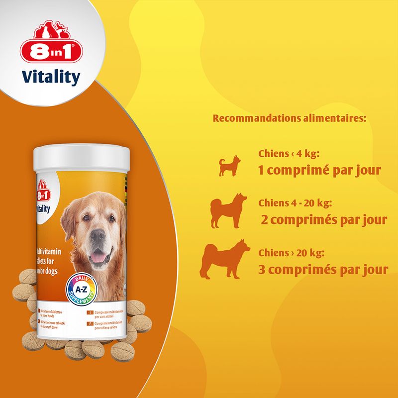Comprimés multivitaminés 8in1 Vitality Senior