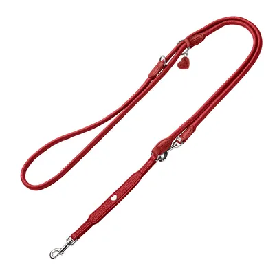 HUNTER Verstellbare Führleine Round & Soft Love, rot