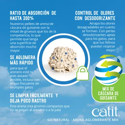 Catit Go Natural! Guisantes + bentonita vainilla