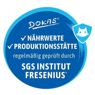 Dokas. Питательные вещества и место производства регулярно проверяются SGS Institut Fresenius.
