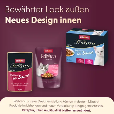 Lot mixte animonda Vom Feinsten Kitten Raffinesse en sauce pour chaton