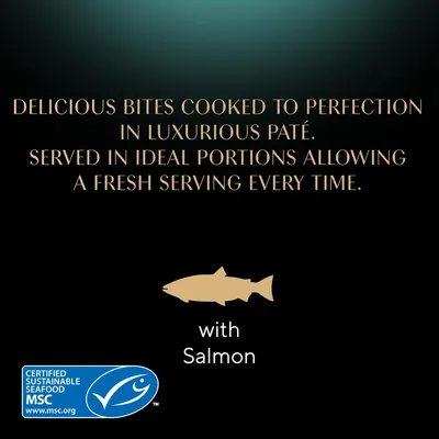Delicious bites in luxurious paté, served in ideal portions for a fresh serving every time. With salmon. Certified sustainable seafood MSC.