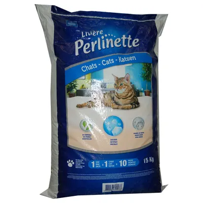 Lucerne Perlinette arena para gatos, 15 kg. Biocompatible, cristales, absorbe olores. Para un gato, dura 10 meses.