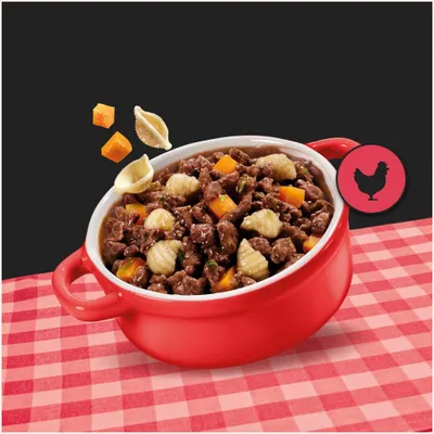 Cesar tálcás megapack 28 x 150 g - Vidéki ragu: marha, tészta & sárgarépa Cesar tálcás megapack 28 x 150 g - Vidéki ragu: marha, tészta & sárgarépa